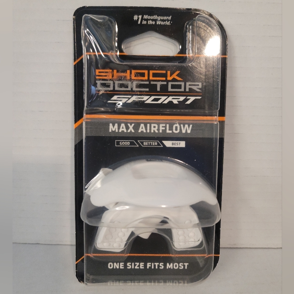 SHOCK DOCTOR MAX AIRFLOW FOOTBALL MOUTHGUARD ONE SIZE FITS MOST Factory Sealed